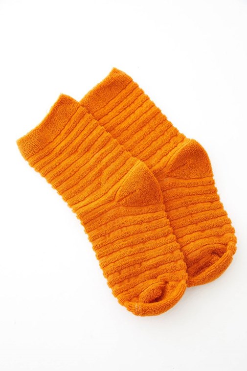 Turuncu Dokulu Kalın Çorap