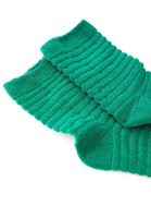 Bayan Yeşil Dokulu Kalın Çorap