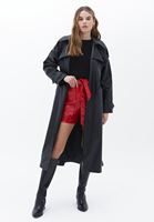 Bayan Siyah Bisiklet Yaka Triko Kazak