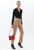 Bayan Siyah Polo Yaka Triko Kazak