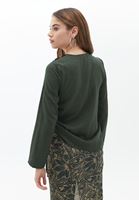 Bayan Yeşil Cut-Out Detaylı Büzgülü Bluz