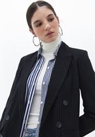 Bayan Çok Renkli Çizgili Boyfriend Blazer Ceket