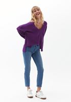 Bayan Mor Balon Kollu Triko Kazak