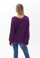 Bayan Mor Balon Kollu Triko Kazak