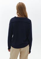 Bayan Lacivert Fermuarlı Triko Kazak