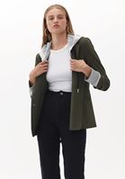 Bayan Yeşil Kapüşonlu Blazer Ceket
