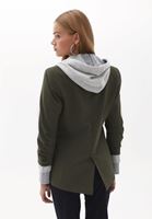 Bayan Yeşil Kapüşonlu Blazer Ceket
