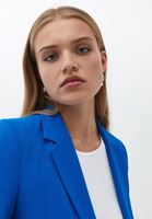 Bayan Mavi Düğmeli Blazer Ceket