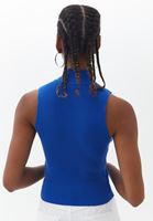 Bayan Mavi Yüksek Yaka Triko Atlet