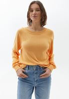 Bayan Turuncu Bisiklet Yaka Triko Kazak