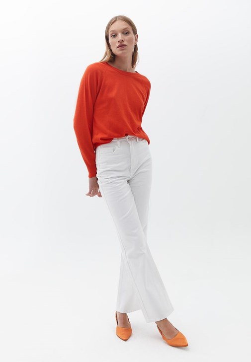 Bisiklet Yaka Kazak ve Crop Pantolon Kombini