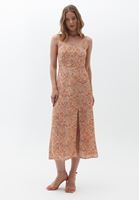 Bayan Çok Renkli Yırtmaçlı Askılı Elbise