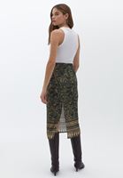 Bayan Çok Renkli Yüksek Bel Midi Etek