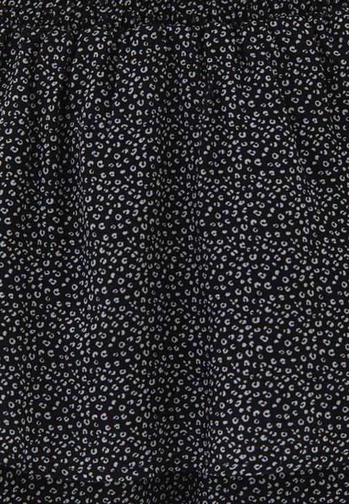 Desenli Mini Etek ve Crop Top Kombini