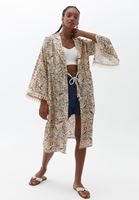 Bayan Çok Renkli Püskül Detaylı Kimono