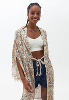 Bayan Çok Renkli Püskül Detaylı Kimono