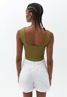 Bayan Yeşil Askılı Crop Atlet