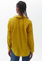 Bayan Sarı Pamuklu Loose-Fit Gömlek