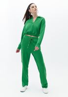 Bayan Yeşil Polo Yaka Crop Tişört