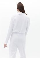 Bayan Beyaz Polo Yaka Crop Tişört