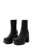 Bayan Siyah Vegan Deri Topuklu Bot