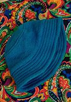 Bayan Mavi Yün Karışımlı Bucket Şapka