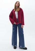 Bayan Pembe Oversize Kapüşonlu Ceket