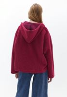 Bayan Pembe Oversize Kapüşonlu Ceket