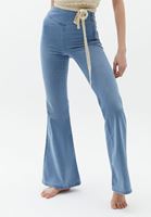 Bayan Mavi Yüksek Bel Flare Denim Pantolon
