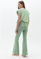Bayan Yeşil Ultra Yüksek Bel Flare Pantolon