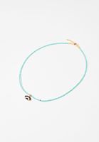 Bayan Mavi Göz Detaylı Boncuk Kolye