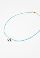 Bayan Mavi Göz Detaylı Boncuk Kolye