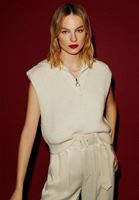 Bayan Krem Polo Yaka Triko Süveter