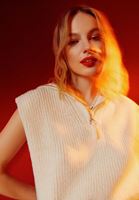 Bayan Krem Polo Yaka Triko Süveter