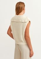 Bayan Krem Polo Yaka Triko Süveter