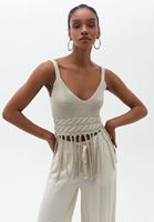 Yüksek Bel Wide-Leg Pantolon ve Bluz Kombini