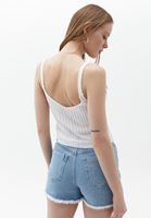 Bayan Beyaz Askılı Triko Atlet