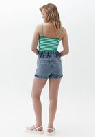 Bayan Mavi Ultra Yüksek Bel Denim Şort