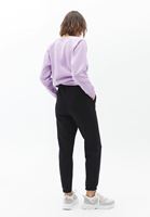 Bayan Siyah Beli Lastikli Sweat Jogger Pantolon