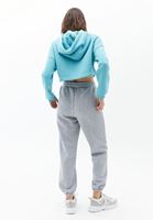 Bayan Gri Beli Lastikli Sweat Jogger Pantolon