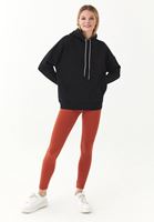 Bayan Siyah Pamuklu Uzun Kollu Sweatshirt