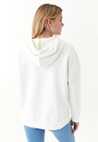 Bayan Krem Pamuklu Uzun Kollu Sweatshirt