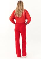 Bayan Kırmızı Bol Paça Sweat Pantolon