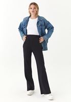 Bayan Siyah Bol Paça Sweat Pantolon