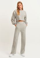 Bayan Gri Yüksek Bel Sweat Pantolon