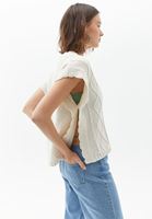 Bayan Krem V Yaka Triko Süveter