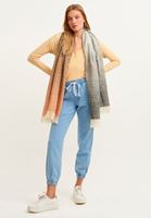 Bayan Mavi Beli Lastikli Denim Jogger