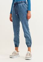 Bayan Mavi Beli Lastikli Denim Jogger