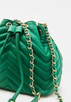 Bayan Yeşil Kapitoneli Kova Çanta