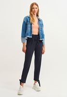 Bayan Siyah Yumuşak Tuşeli Cupro Pantolon ( MODAL )